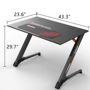 Eureka Ergonomic Gaming Desk Black Eureka Ergonomic Gaming Desk Black